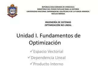 unidad i fundamentos de optimizaci n