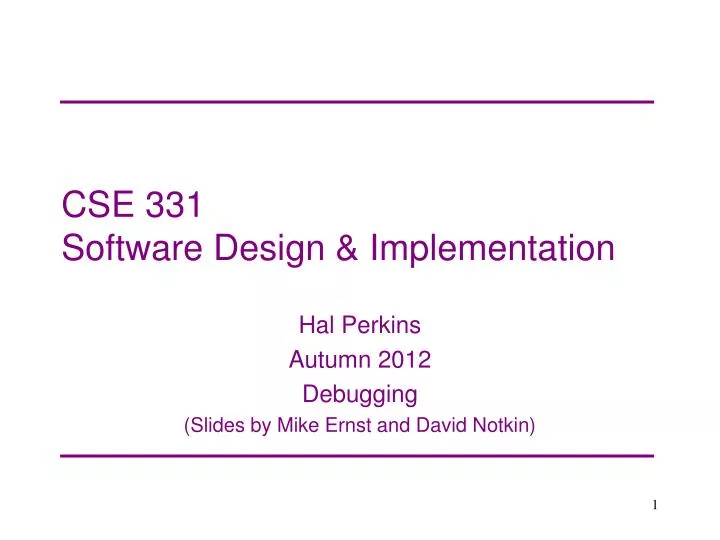 cse 331 software design implementation