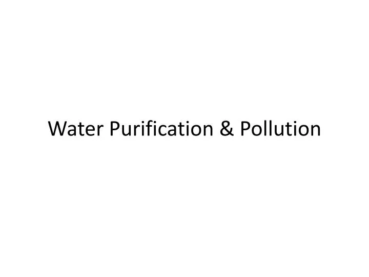 water purification pollution