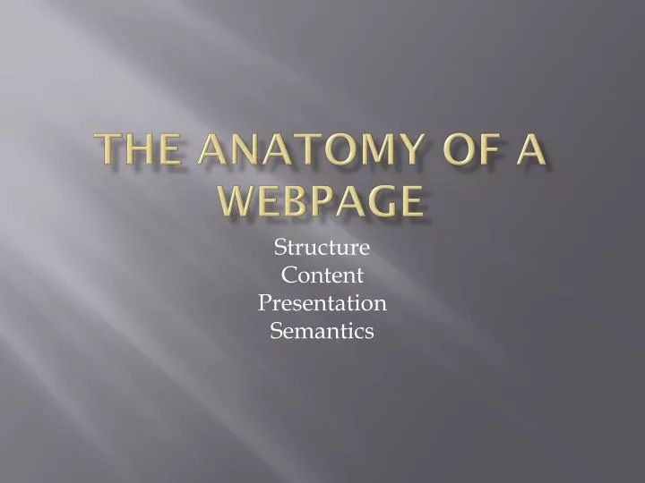 the anatomy of a webpage