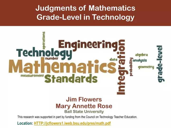 judgments of mathematics grade level in technology