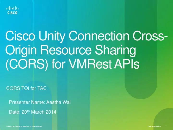 cisco unity connection cross origin resource sharing cors for vmrest apis