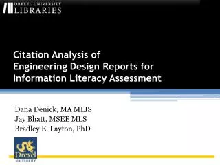 Citation Analysis of Engineering Design Reports for Information Literacy Assessment