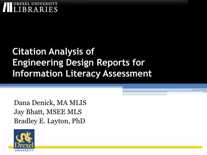 citation analysis of engineering design reports for information literacy assessment