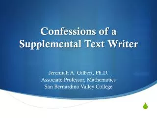 Confessions of a Supplemental Text Writer