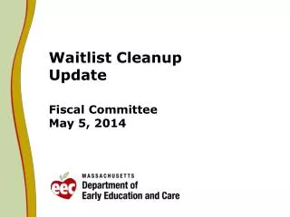 Waitlist Cleanup Update Fiscal Committee May 5, 2014