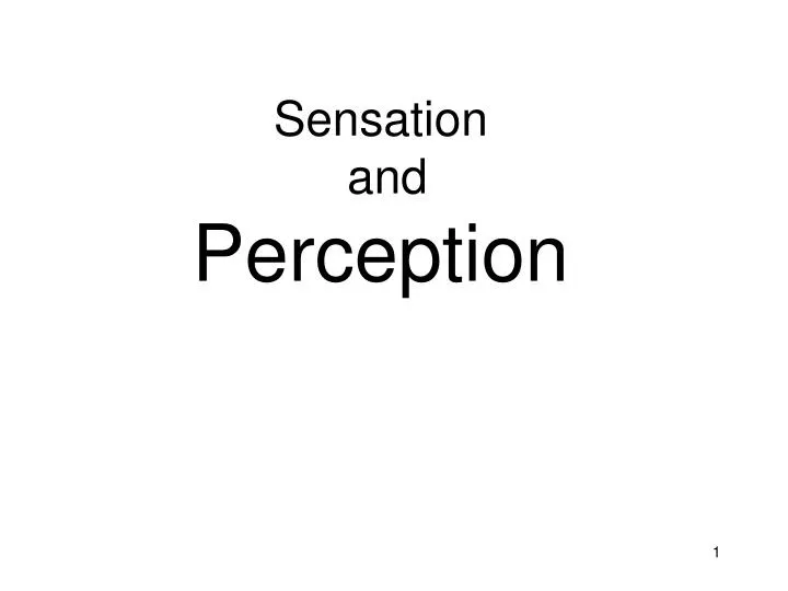 sensation and perception