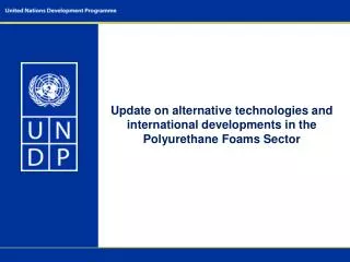 Update on alternative technologies and international developments in the Polyurethane Foams Sector