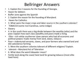 Bellringer Answers