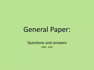 General Paper: