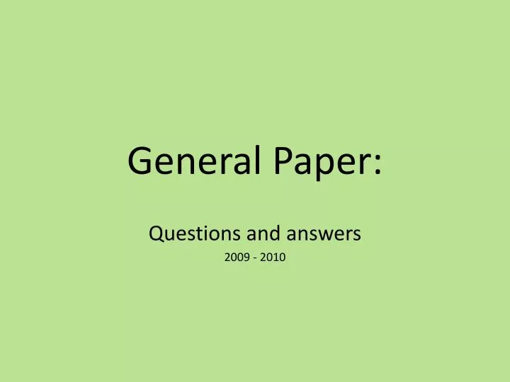 general paper