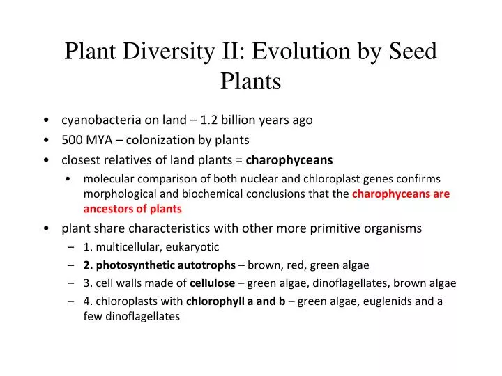 plant diversity ii evolution by seed plants