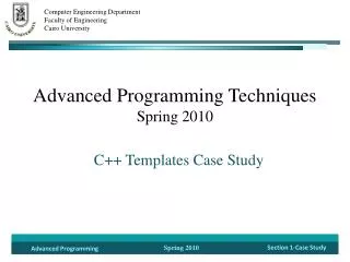 Advanced Programming Techniques Spring 2010