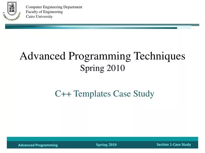 advanced programming techniques spring 2010