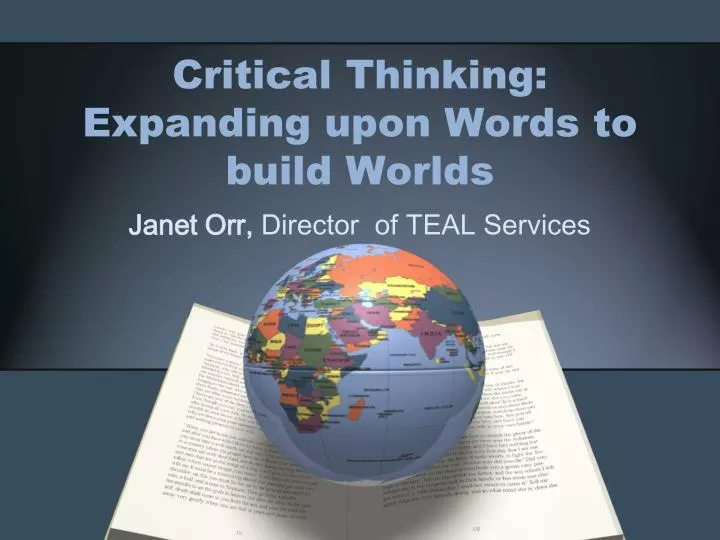 critical thinking expanding upon words to build worlds
