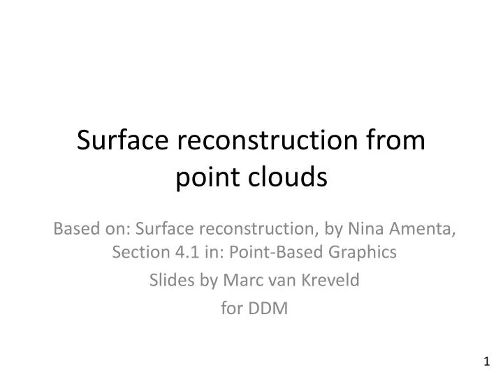 surface reconstruction from point clouds