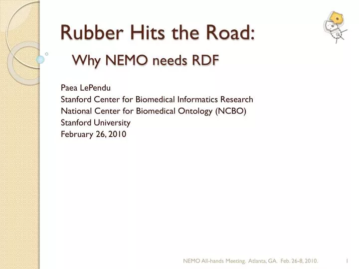 rubber hits the road why nemo needs rdf