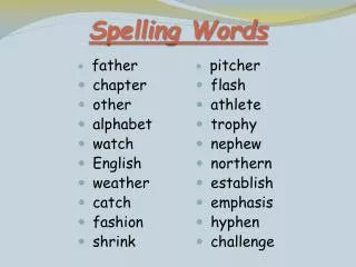 Spelling Words