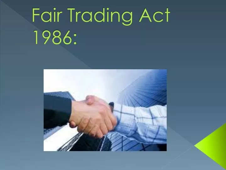 fair trading act 1986
