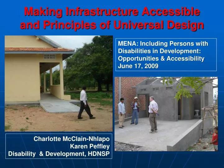 making infrastructure accessible and principles of universal design