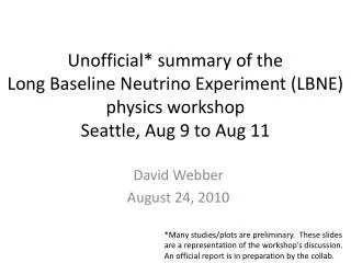David Webber August 24, 2010