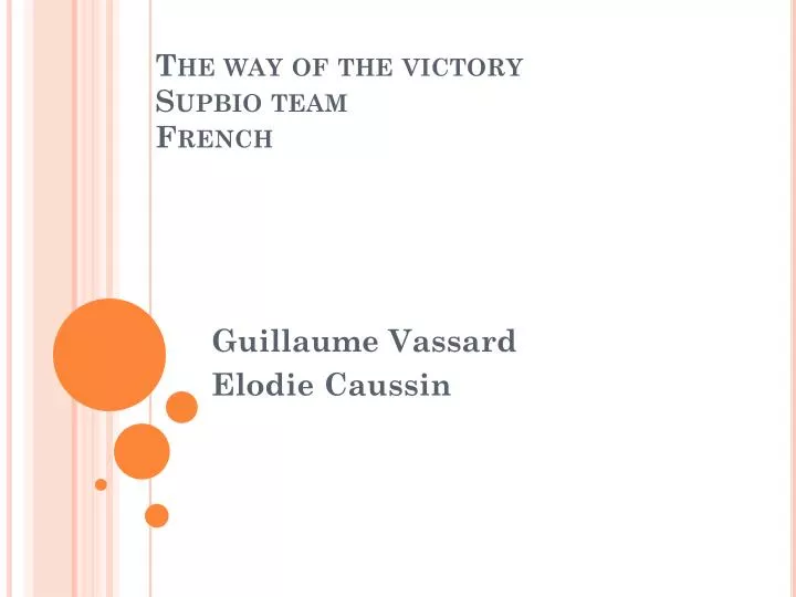 the way of the victory supbio team french