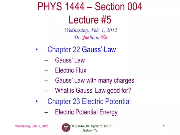 phys 1444 section 004 lecture 5