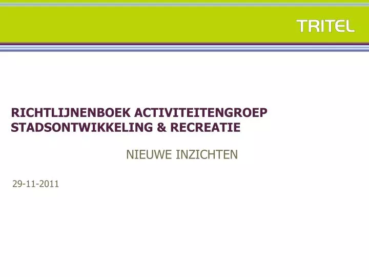richtlijnenboek activiteitengroep stadsontwikkeling recreatie