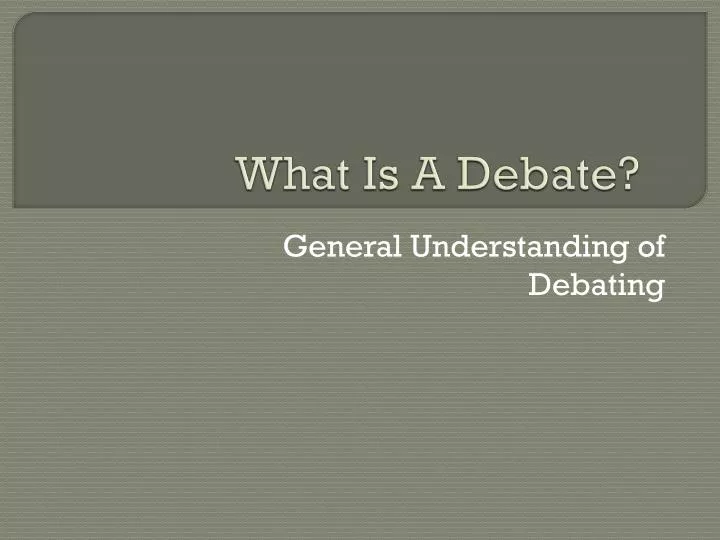 what is a debate