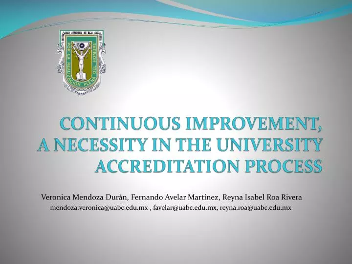 continuous improvement a necessity in the university accreditation process
