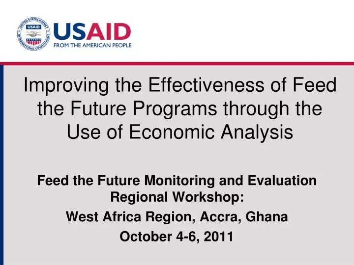 improving the effectiveness of feed the future programs through the use of economic analysis