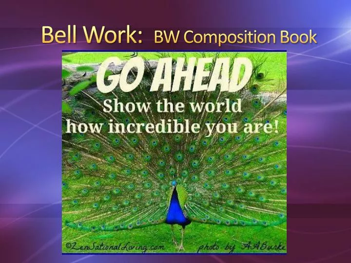 bell work bw composition book