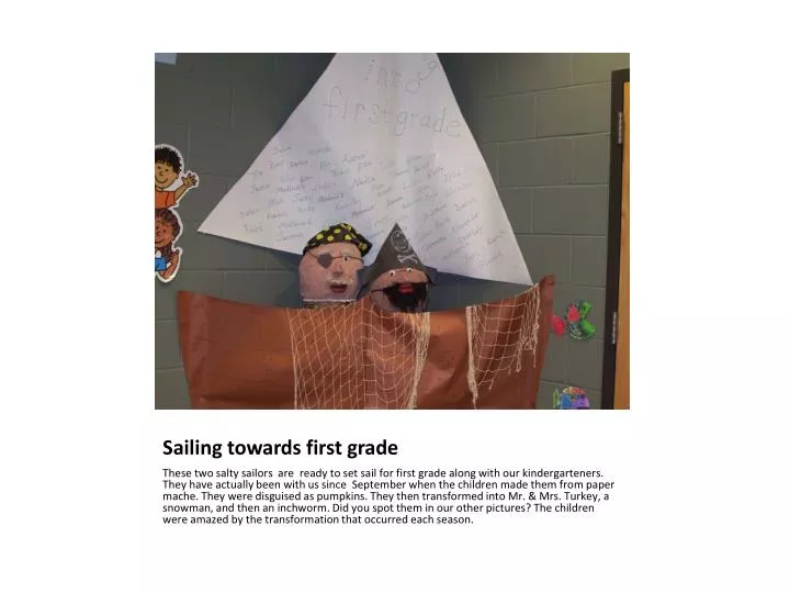 sailing towards first grade