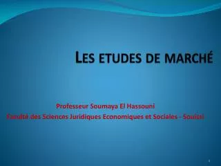 les etudes de march