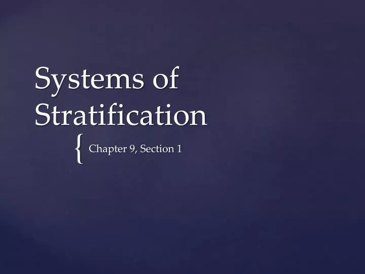 systems of stratification