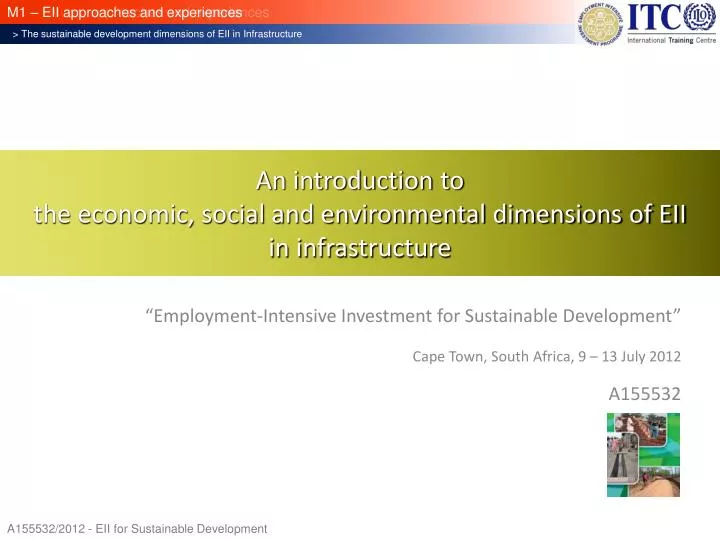 an introduction to the economic social and environmental dimensions of eii in infrastructure