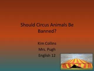Should Circus Animals Be Banned?