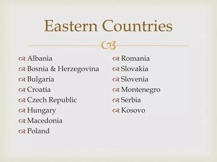 eastern countries