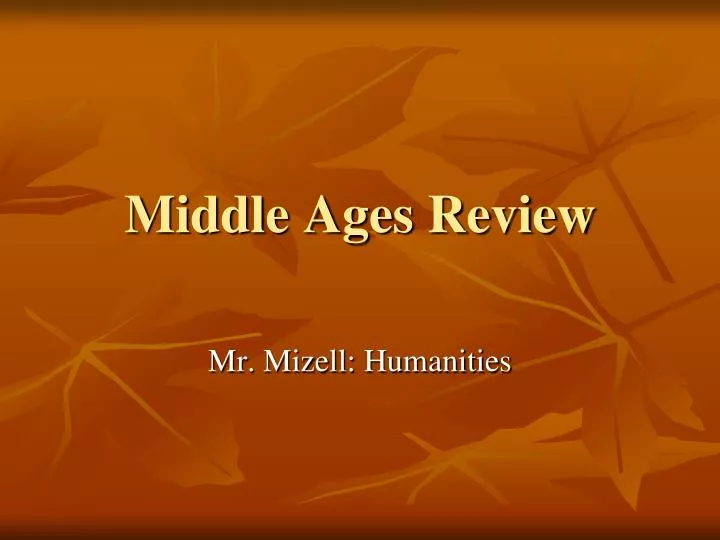 middle ages review