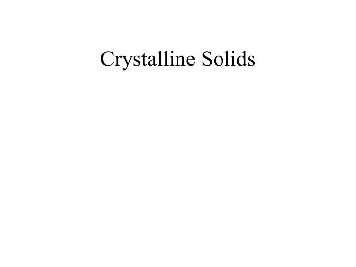 crystalline solids