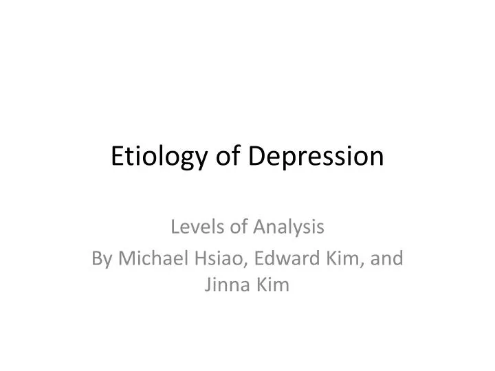 etiology of depression