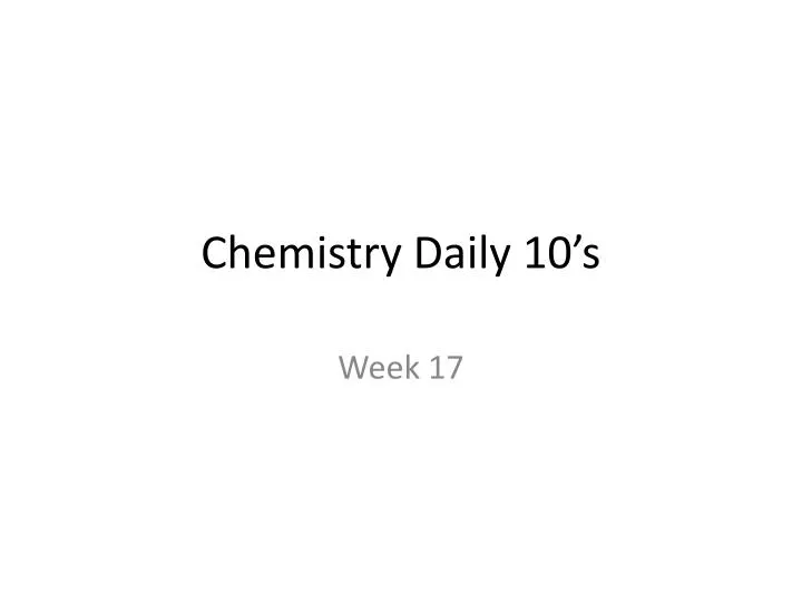 chemistry daily 10 s