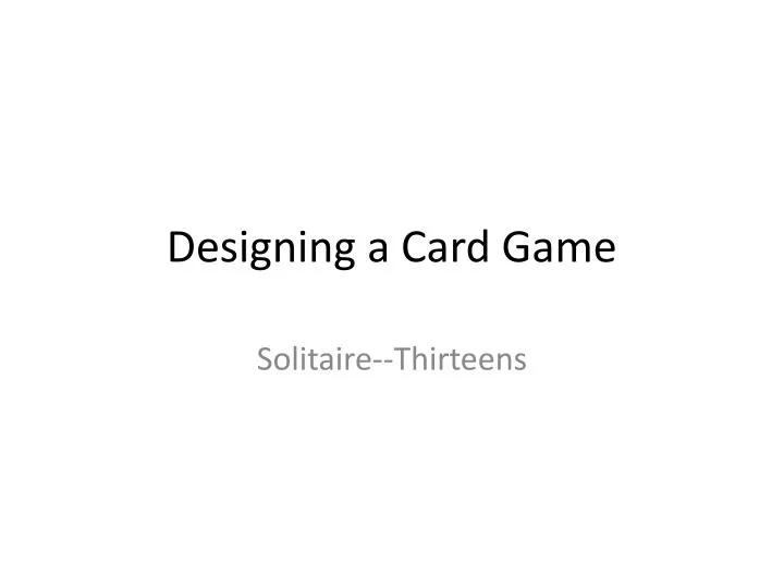designing a card game