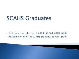 SCAHS Graduates