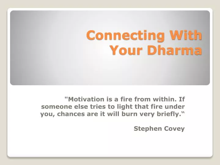 connecting with your dharma