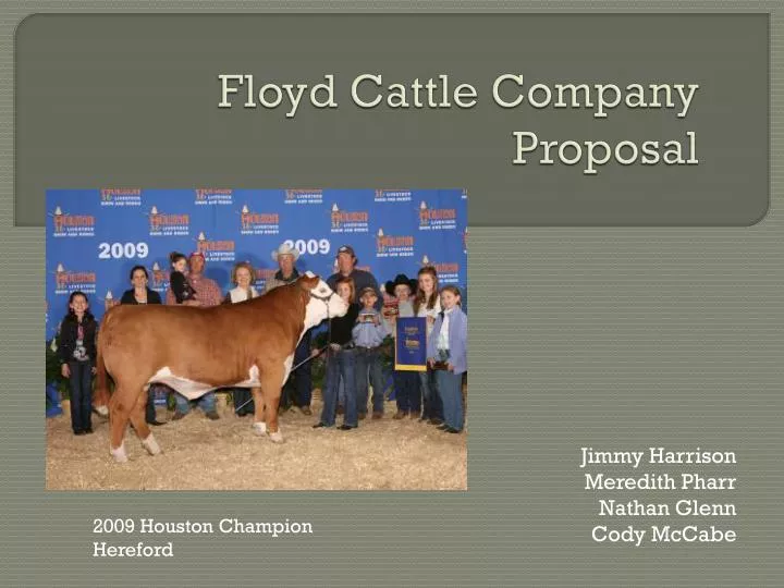 floyd cattle company proposal