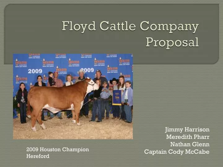 floyd cattle company proposal