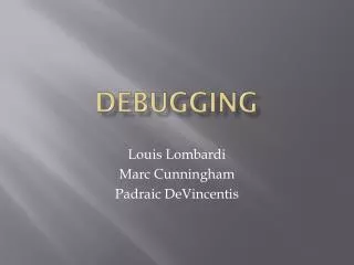 debugging