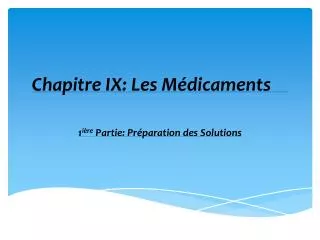 chapitre ix les m dicaments