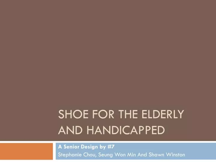 shoe for the elderly and handicapped